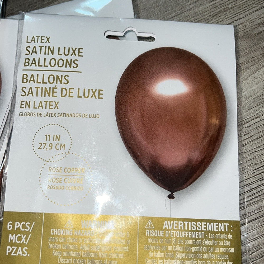Satin Luxe Rose Copper Balloons - 6 Pack